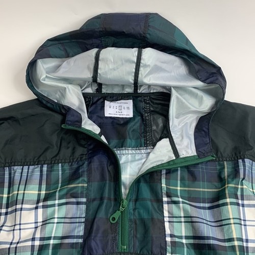 Urban Outfitters Plaid Quarter Zip hooded Windbreaker Jacket Size Large Pockets - Picture 3 of 12