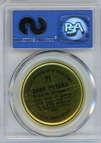 Gary Peters 1964 Topps Coin 71 PSA 8 NM-MT Rare - Bild 2 von 2