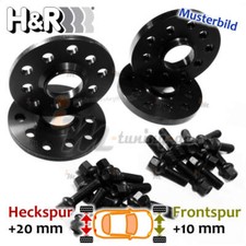 H&R Spurplatten schwarz VA 10mm, HA 20mm für Audi A4 Cabriolet 8H7 B6 8HE B7 05