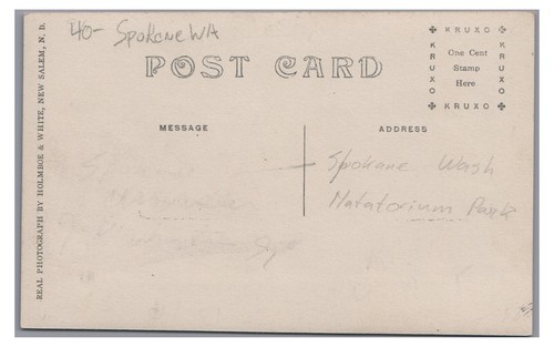 RPPC Natatorium Amusement Park SPOKANE WA Washington Real Photo Postcard 2 - Picture 2 of 2