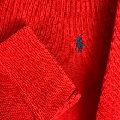 Polo Ralph Lauren Strickpullover rot gerippt Baumwolle 1/4 Reißverschluss Größe Herren XL - Bild 5 von 10