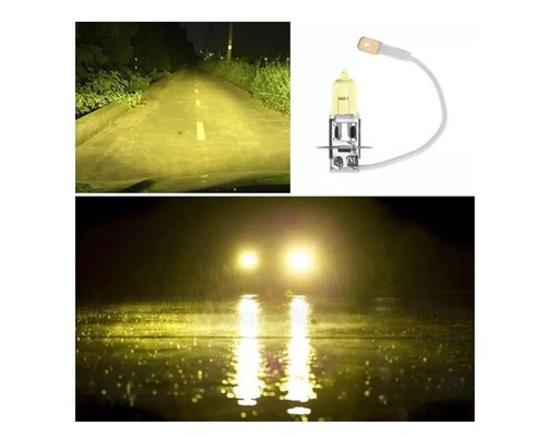AMPOULE LAMPE H3 100W JAUNE YELLOW 3000K HALOGENE POUR FEU PHARE XENON 12V PK22s - Foto 5 di 21