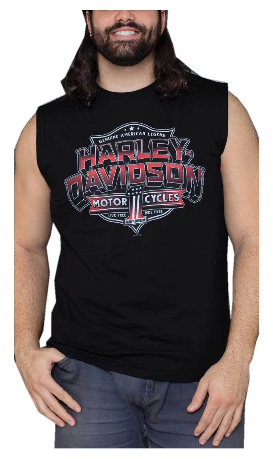 Harley-Davidson Men's Heavyweight #1 Sleeveless Cotton Muscle Shirt, Black
Opens in a new window or 