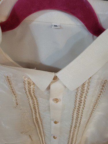 Men Clothing Formal Wear Ivory XL BARONG TAGALOG PHILIPPINES #222 - Picture 4 of 4