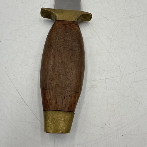 Vintage Dagger Knife w/ Leather Black Sheath Wood Handle - Picture 6 of 24