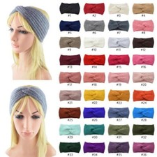 Women Ladies Wool Cross Crochet Knitted Headband Hair Band Pretty Winter Warm
