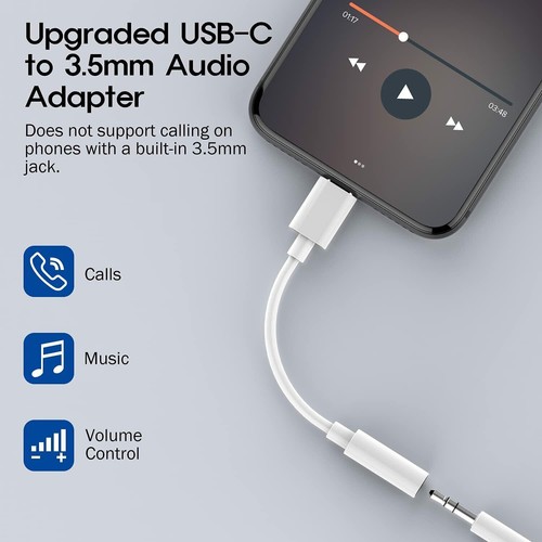 Cable adaptador conector USB a 3,5 mm para audio ultra auxiliar tipo C para Samsung Galaxy Note20 - Imagen 8 de 13