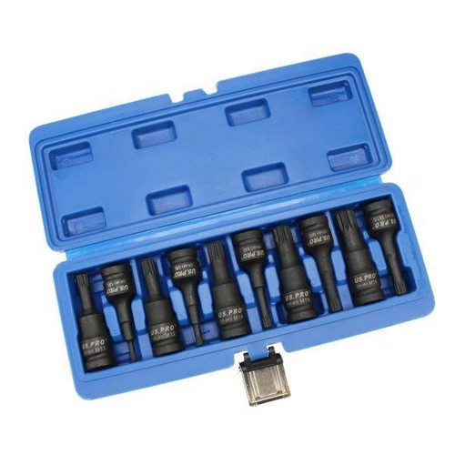 US PRO Tools 10 Piece 1/2" Dr Impact Spline Bit Socket Set M5 - M18 3639 - Picture 2 of 4