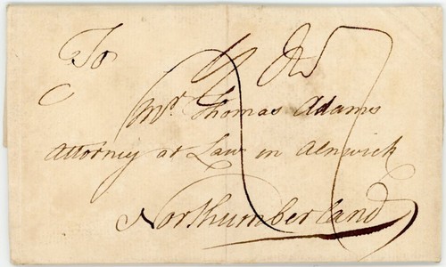 1769 LETTER ALLY of V.Adm COLLINGWOOD PORTSMOUTH 2 LINE + BISHOP MARK to ALNWICK - Picture 2 of 4