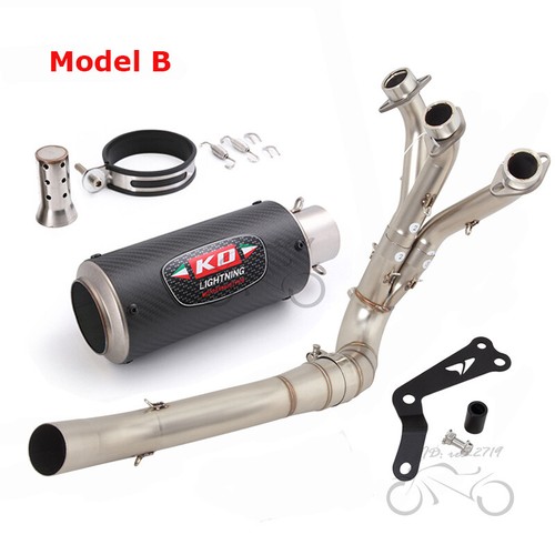 For Yamaha MT-09 2020-2023 Tracer 9 Carbon Exhaust Front Link Pipe Full System - Picture 7 of 12