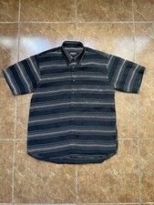 Versace Striped Shirt Black  Logo On Pocket 100% Viscose