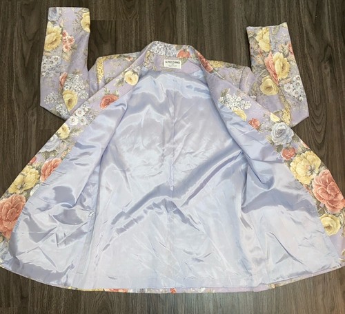 Alfred Dunner Vintage lila Blumen Blazer Rock 2 Stück Set Größe T 12/B 14 - Bild 16 von 23