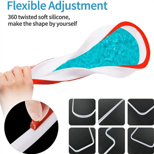 100-300CM Rubber Silicone Shower Barrier Water Stopper Bathroom Waterproof Strip - Picture 6 of 18