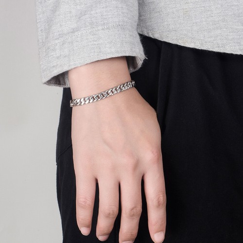925 Sterling Silver 6.5mm Cuban Link Chain Bracelet Sturdy for Men Boys Women - Picture 4 of 6