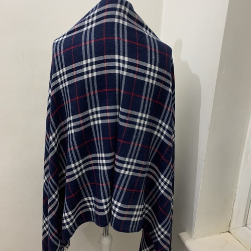 BURBERRY LONDON KLASSISCH GROSS BLAU & WEISS AUTHENTISCH NOVA CHECK SEIDIG WICKELTUCH - Bild 5 von 12