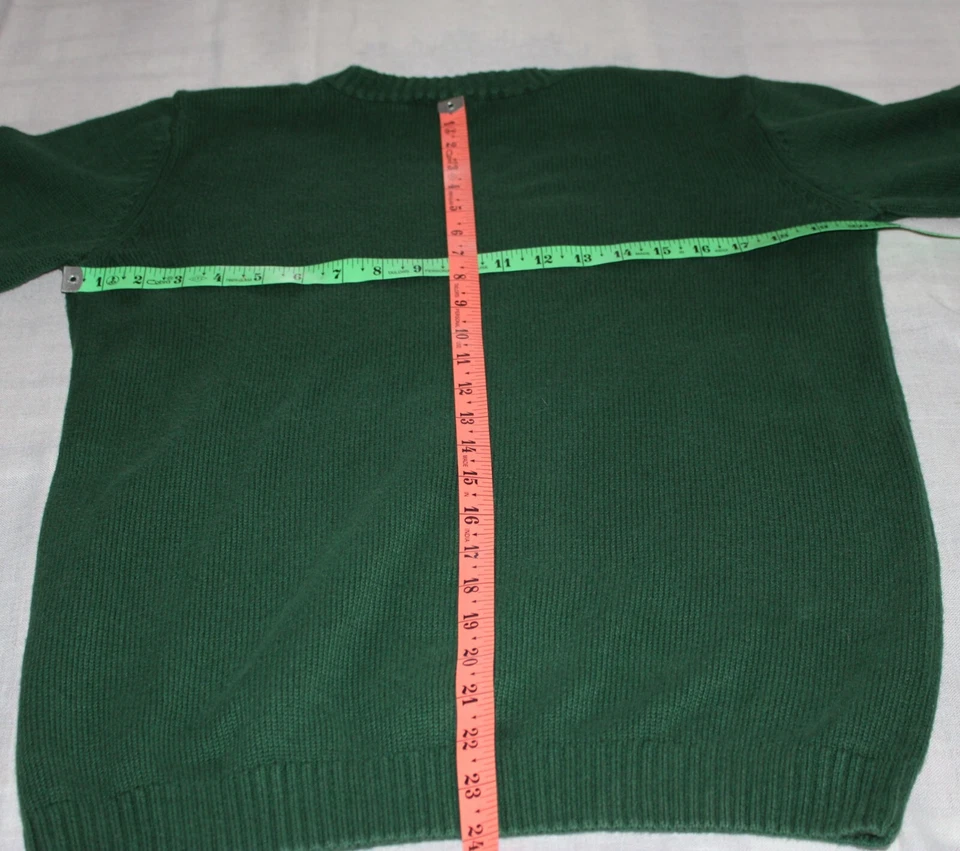 Suéter pulôver masculino J. cáqui Argyle XL mistura de algodão verde LS JK - Imagem 3 de 4