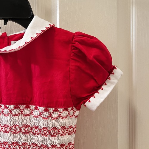 The Heritage Collection by Rachel Riley Red Classic Smocked Dress Girls Size 5 - Picture 6 of 12