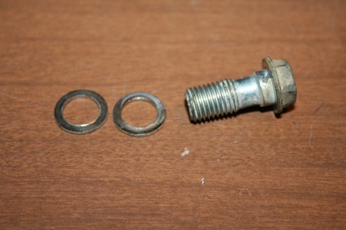 1998 Kawasaki KVF 400 Prairie 4x4 Front Brake Hose Banjo Bolt Washers OEM 98 - Bild 2 von 3