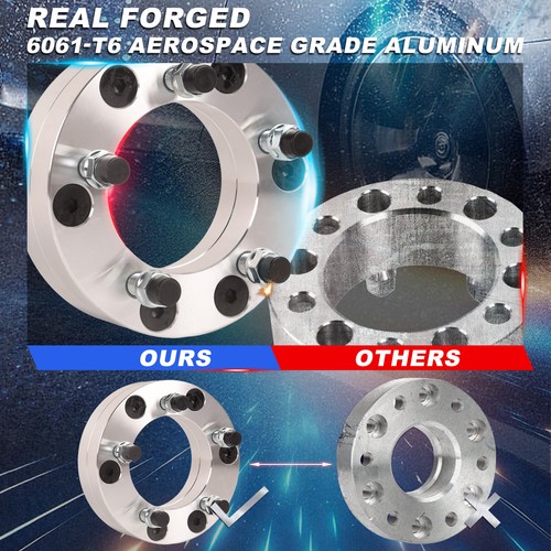 4Pcs 6x5.5 to 5x5 Wheel Adapters 2'' Use 5 Lug Wheels On 6 Lug Trucks M14x1.5 - Picture 6 of 8