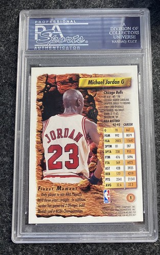 MICHAEL JORDAN 1993-94 Topps Finest PSA 10 #1 Chicago Bulls HOF GOAT GEM MINT - Picture 2 of 2