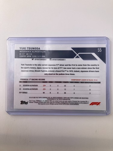 TOPPS FORMULA 1 SAPPHIRE 2023 YUKI TSUNODA SCUDERIA ALPHATAURI AQUA 76/99 - 第 2/2 張圖片