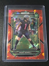 Noah Sewell - Prizm Draft Picks 2023 - Chicago Bears - Red Cracked Ice - RC