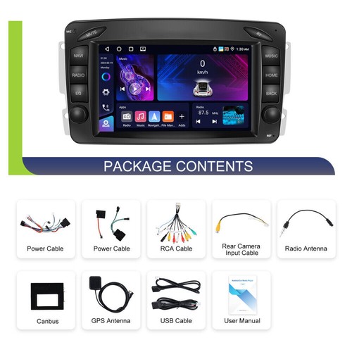 4G+64GB Autoradio Carplay Für Mercedes Benz C/CLK/G Klasse W203 W209 W639 W463 - Bild 3 von 22