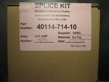 NEW ALLEN BRADLEY 600A SPLICE KIT COPPER TIN PLATED 40114-714-10