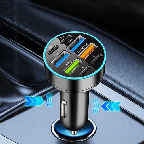 Accessori 66W 4PD+4USB Caricabatteria Auto Type-C Ricarica Rapida Adattatore Caricabatterie Telefono - Foto 2 di 9
