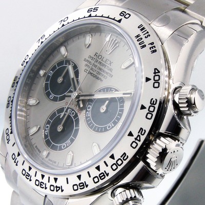 Rolex Daytona Cosmograph 18k White Gold 40 Mm Oyster Steel And Black Dial Ebay