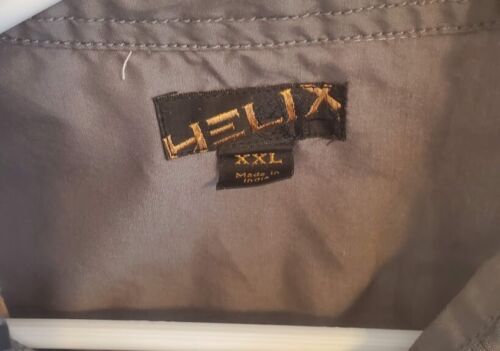 Helix Men's 2 Pocket Shirt Size XXL Long Sleeve Plaid Gray White Western - Picture 3 of 7