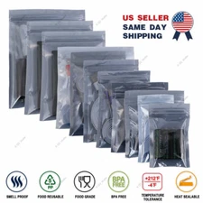 Assorted Sizes GlossyTranslucent Anti Static Mylar Sealable Zipper Pouch Bag M