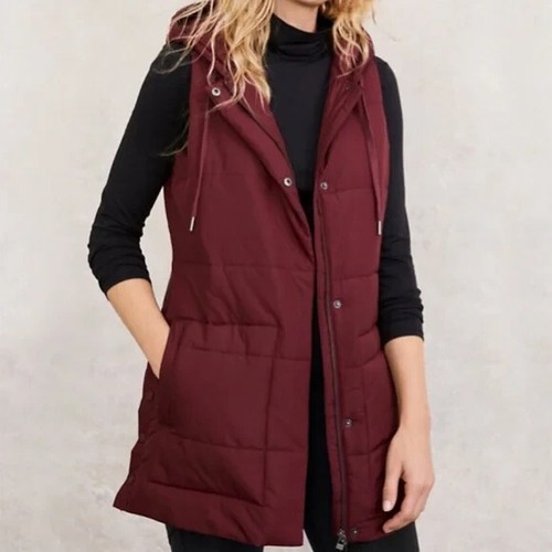 Garnet Hill Tunika gefütterte Weste Damen M gebraucht, in einwandfreiem Zustand durchgehender Reißverschluss ärmellos isoliert Parka - Bild 21 von 22