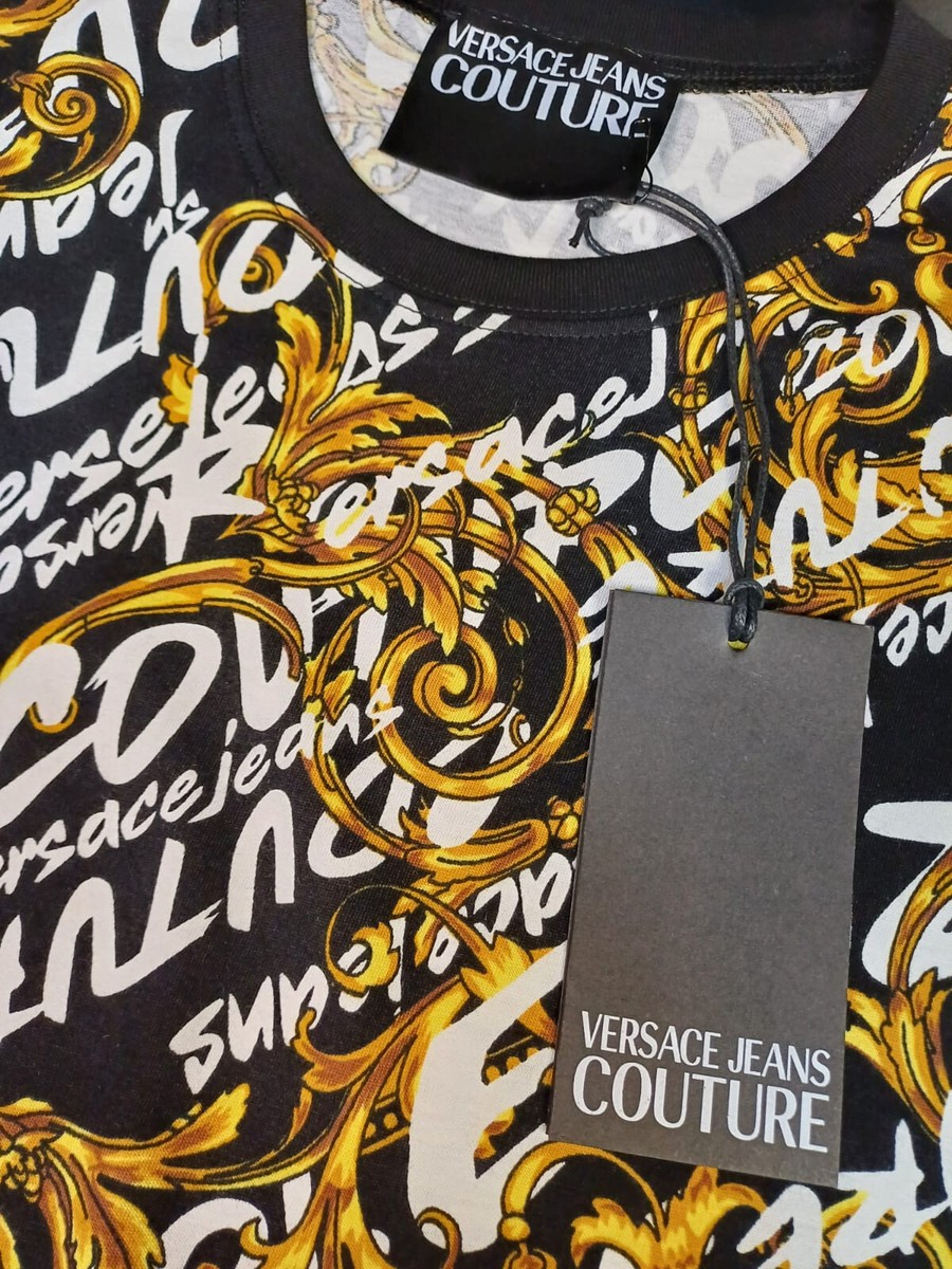 VERSACE JEANS COUTURE BAROQUE-PRINT T SHIRT. | eBay