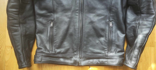 Oxford Walton Mens Leather Motorcycle Sports Riding Café Racer Jacket Black CE - Picture 4 of 17