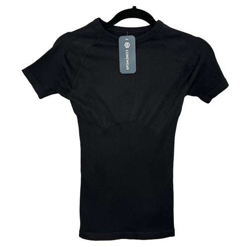 Corewear Men's Black Undershirt Short Sleeve Top Stretch Slim Large - Picture 1 of 10