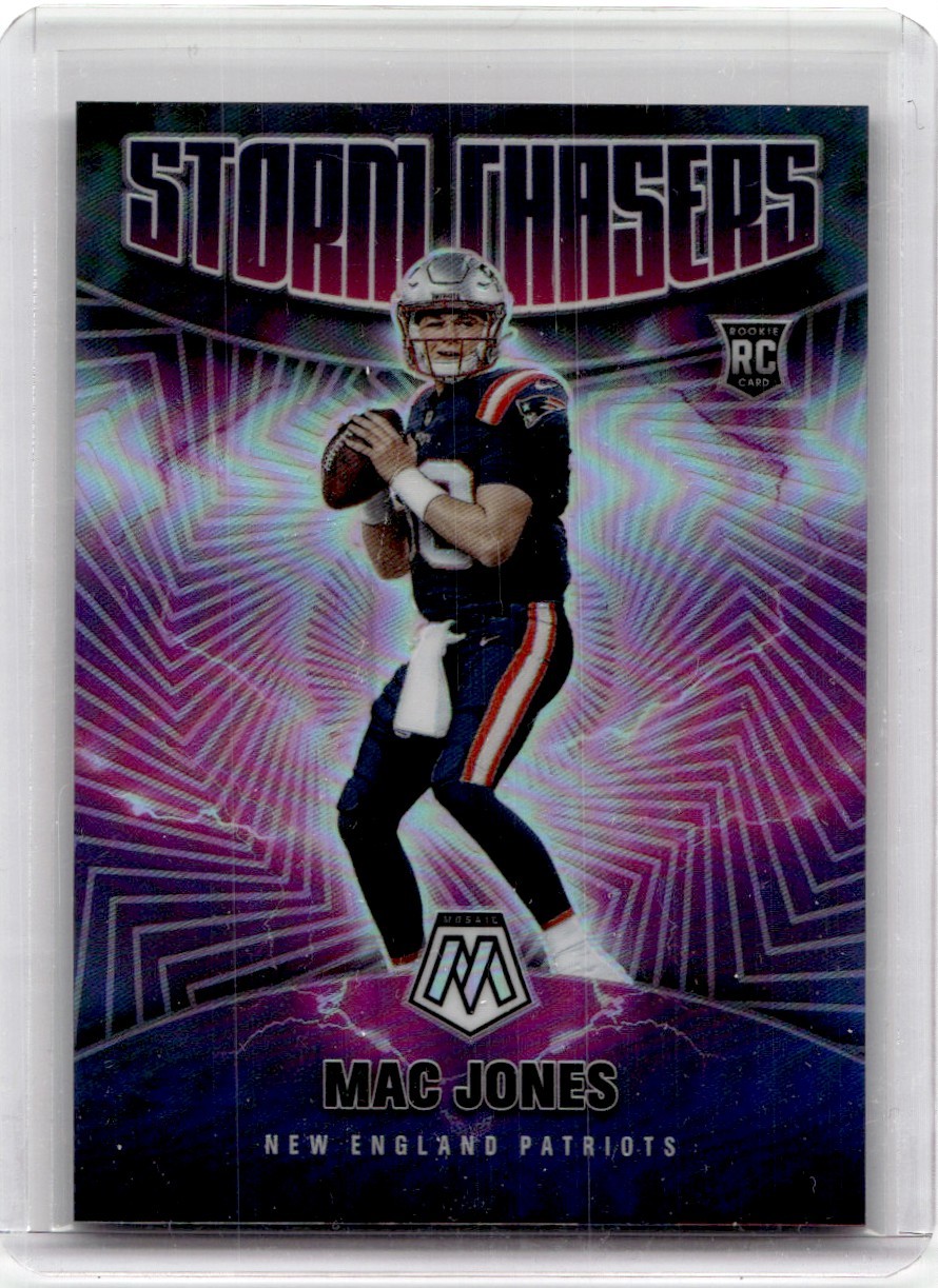 2021 PANINI MOSAIC STORM CHASERS PRIZM ROOKIE SILVER MAC JONES NEW ENGLAND