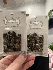 Sewology Square Brads Color Antique Gold New Pk of 2 W/48pc Each Pack NEW IN PKG