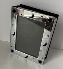 Celestial Photo Album 100 Photo Slots Stars Moons Silver Tone 4x6