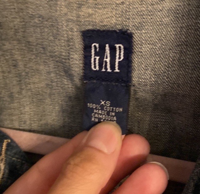 GAP Women's Blue Basic Jacket Button Front Collar… - image 4