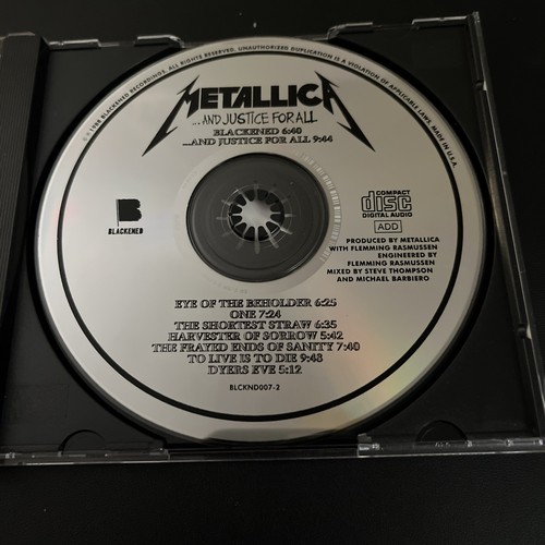 Metallica And Justice For All CD Blackened Recordings 1988 - Picture 3 of 4