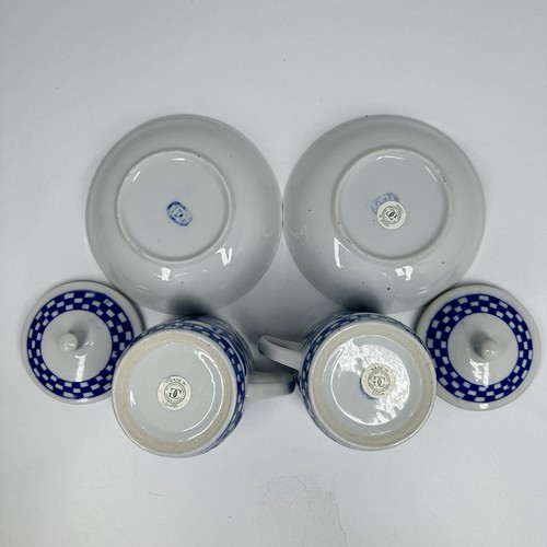 Williams Sonoma Becher Steeping Tee Kaffeetasse & Untertasse blau französischer Deckel SET 2 - Bild 7 von 9