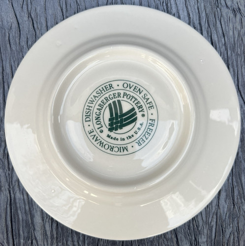 Longaberger Pottery Woven Traditions Cup Saucer Holly Christmas Made in USA - Picture 7 of 7
