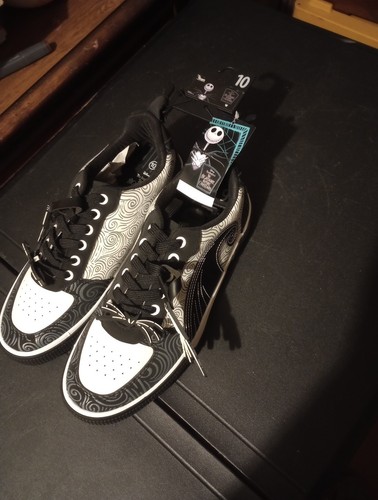 Herren Nightmare Before Christmas Niedrig Turnschuh Größe 10 Groundup Schwarz Weiß - Bild 1 von 7