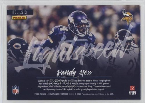 2020 Panini Luminance Lightspeed Randy Moss #LS13 HOF - Picture 2 of 3
