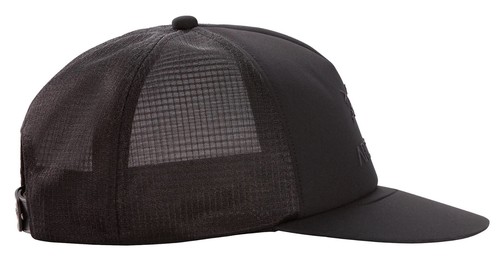 NUEVO CON ETIQUETAS Arc’teryx Logo Performance Trucker Sombrero Plano Negro Talla Única - Imagen 2 de 8