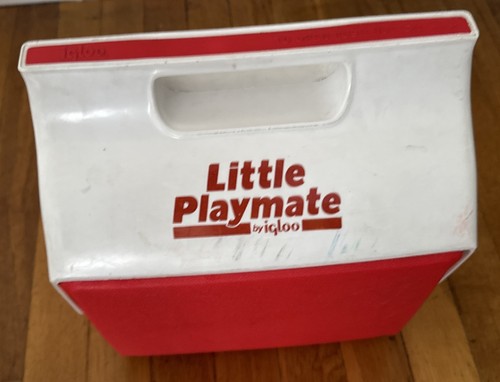 Vintage Little Playmate von Igloo ROT & BLAU Druckknopf Getränk Picknick Kühlbox Set: USA - Bild 10 von 16