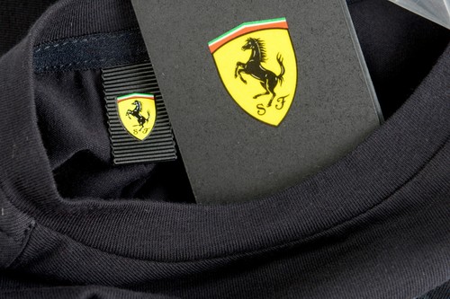 Scuderia Ferrari Boys Navy Blue Organic Cotton Crewneck Short Sleeve T-Shirt - Picture 4 of 4