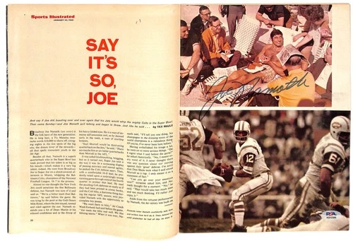 Joe Namath Autographed 1969 Sports Illustrated Magazine PSA/DNA Jets