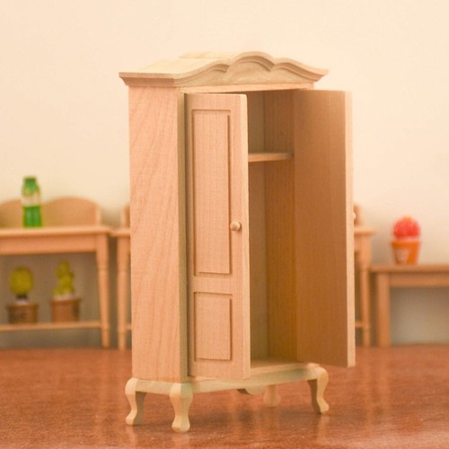 Wooden Furniture Model Baby Mini Decoration Dolls House Wardrobe - Picture 10 of 12